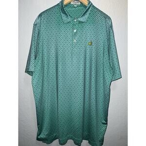 Masters Peter Millar Polo Shirt Mens XL AOP Masters Performance Golf Augusta